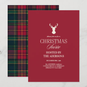Elegante Tartan-Karo-Weihnachtsfeier-Einladung Einladung