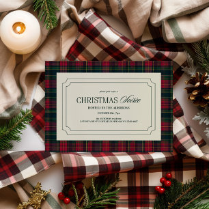 Elegante Tartan-Karo-Weihnachtsfeier-Einladung Einladung