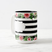 Elegante Tasse aus Weiß und Schwarz (Vorderseite Links)