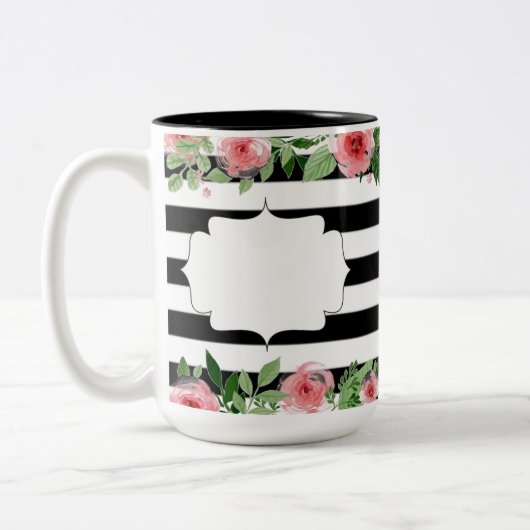 Elegante Tasse aus Weiß und Schwarz (Links)