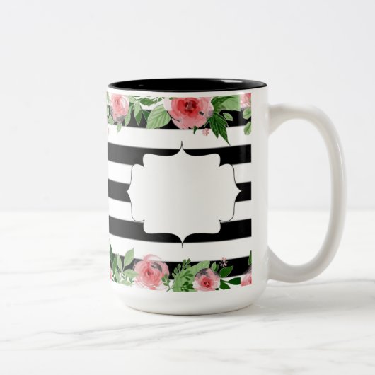 Elegante Tasse aus Weiß und Schwarz (Rechts)