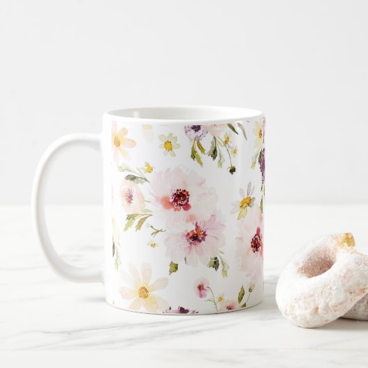 Elegante Tasse des Kaffees - Wasserfarbe (Mit Donut)