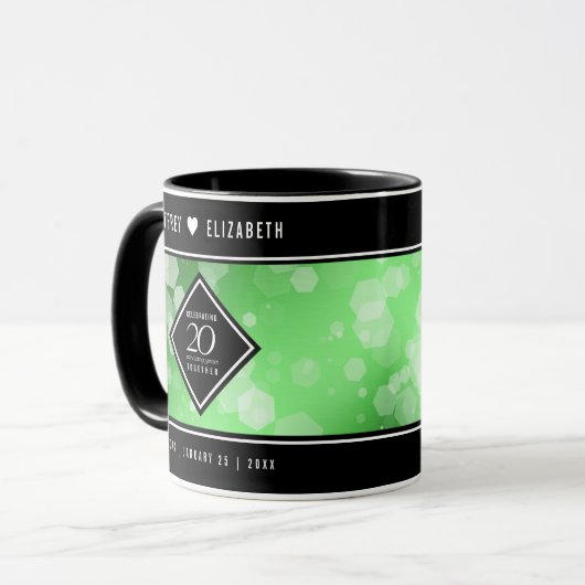 Elegante Tasse zum 20. Smaragdjubiläum (Vorderseite Links)