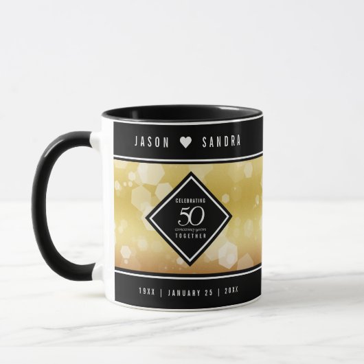 Elegante Tasse zum 50. Geburtstag der goldenen Hoc (Links)