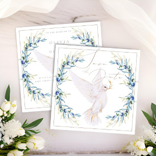 Elegante Tauben- und Olivenöl-Blätter Hochzeit Sic