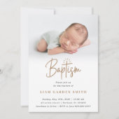 Elegante Taufbecken-Scallops zur Taufe I Einladung (Vorderseite)