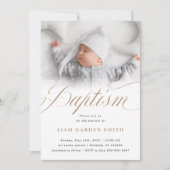 Elegante Taufbecken-Scallops zur Taufe I Einladung (Vorderseite)