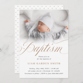 Elegante Taufbecken-Scallops zur Taufe I Einladung