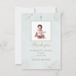 Elegante Taufe Dankeschön-Karte für Baby Dankeskarte