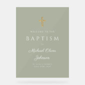 Elegante Taufe des Grünen Jungen Acrylschild (Vorderseite)