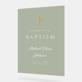 Elegante Taufe des Grünen Jungen Acrylschild (Winkel)