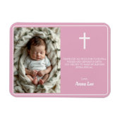 Elegante Taufe Dusty Pink Danke Foto Magnet (Horizontal)
