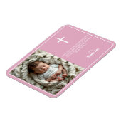 Elegante Taufe Dusty Pink Danke Foto Magnet (Linke Seite)