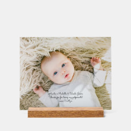 Elegante Taufe Eltern Vielen Dank mit Foto Acrylschild