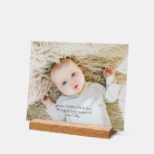 Elegante Taufe Eltern Vielen Dank mit Foto Acrylschild (Winkel)