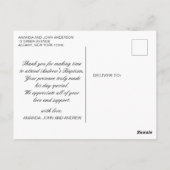 Elegante Taufe floral Vielen Dank Postkarte (Rückseite)