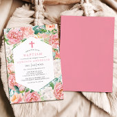 Elegante Taufe für rosa Péony Floral Design Einladung