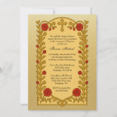 Elegante Taufe Guadalupe-Rose Einladung (Vorderseite)