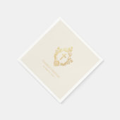Elegante Taufe Imitate Gold Cross in Wappen Elfenb Serviette (Ecke)