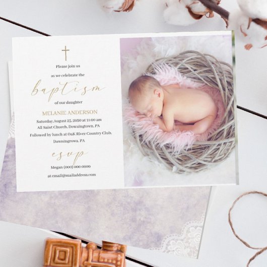 Elegante Taufe Kulturelle Veranstaltung benutzerde Einladung