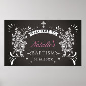 Elegante Taufe mit Halbpension Willkommen Poster (Vorne)