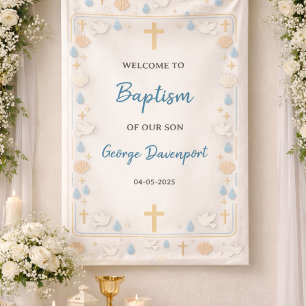 Elegante Taufe Religiöse Kindertaufefeier Banner