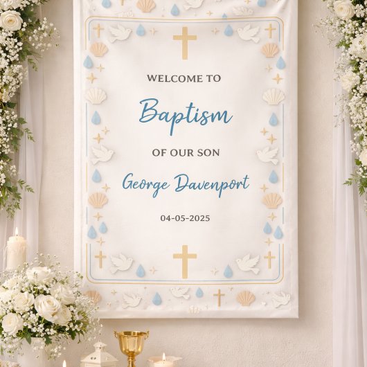 Elegante Taufe | Religiöse Kindertaufefeier Banner
