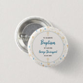 Elegante Taufe | Religiöse Kindertaufefeier Button (Vorne & Hinten)