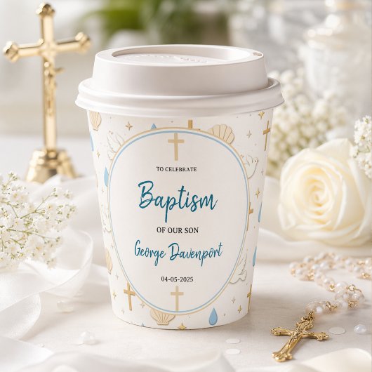 Elegante Taufe | Religiöse Kindertaufefeier Pappbecher