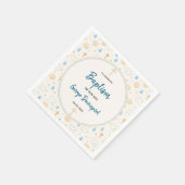 Elegante Taufe | Religiöse Kindertaufefeier Serviette (Ecke)