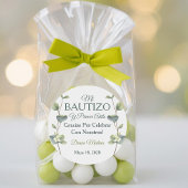 Elegante Taufe und Grüne Blätter zum ersten Geburt Runder Aufkleber