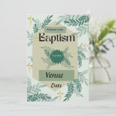 Elegante Taufkarte Einladung (Stehend Vorderseite)