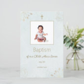Elegante Taufkarte für Baby (Stehend Vorderseite)
