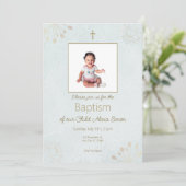 Elegante Taufkarte für Kinder Einladung (Stehend Vorderseite)