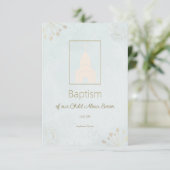 Elegante Taufkarte RSVP für Baby (Stehend Vorderseite)