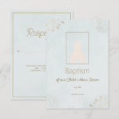 Elegante Taufkarte RSVP für Baby (Vorne/Hinten)