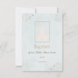 Elegante Taufkarte RSVP für Baby