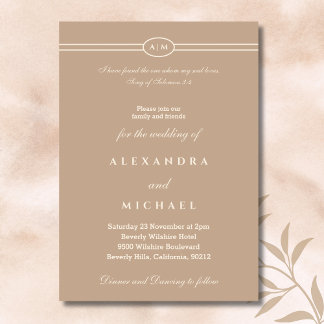 Elegante Taupe-Bibelvers-Christliche-Hochzeit Einladung
