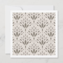 Elegante Taupe-Blumen-Art-Deco-Karte Karte