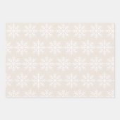 Elegante Taupe Cream Rote Rentiere Snowflake Geschenkpapier Set (Vorderseite 3)