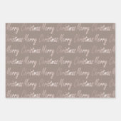 Elegante Taupe Cream Rote Rentiere Snowflake Geschenkpapier Set (Vorderseite 2)