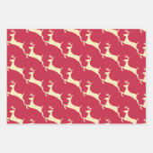 Elegante Taupe Cream Rote Rentiere Snowflake Geschenkpapier Set (Vorderseite)