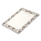 Elegante Taupe Damask Letter Size Stationery Pad Notizblock (angewinkelt)