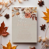 Elegante Taupe Fall Flora Erntedank Dinner Gold Folieneinladung