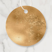 Elegante Taupe Gold Star Weihnachten Geschenkanhänger (Rückseite)