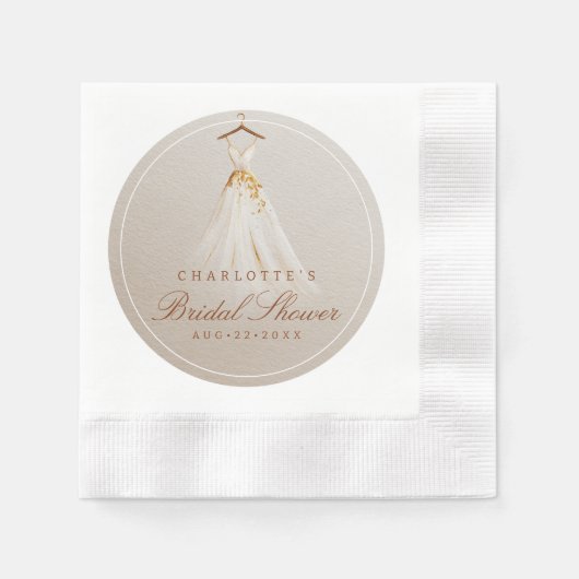 Elegante Taupe Gown Fall Brautparty Napkin Serviette (Vorderseite)