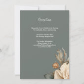 Elegante Taupe mit grüner Blütenhochzeit Einladung (Rückseite)