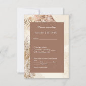Elegante Taupe Neutral Pampas Grass Wedding RSVP Karte (Vorderseite)