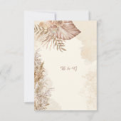Elegante Taupe Neutral Pampas Grass Wedding RSVP Karte (Rückseite)