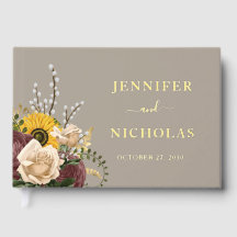 Elegante Taupe Sonnenblume Hochzeit Gold